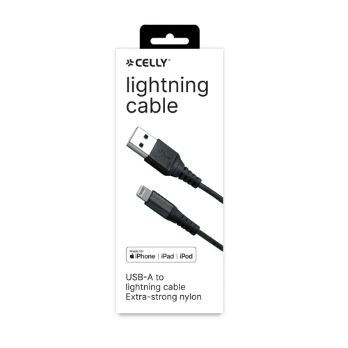 Celly USBLIGHTNYL – 12W USB-A to Lightning Cable